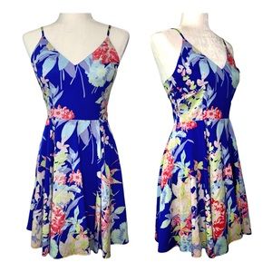 NWT Yumi Kim Mixed Floral Print Fit & Flare Mini Dress Multicolored Sleeveless S